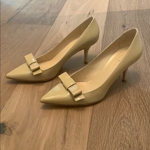 Nude/beige kitten heel pointy toe Kate Spade pumps